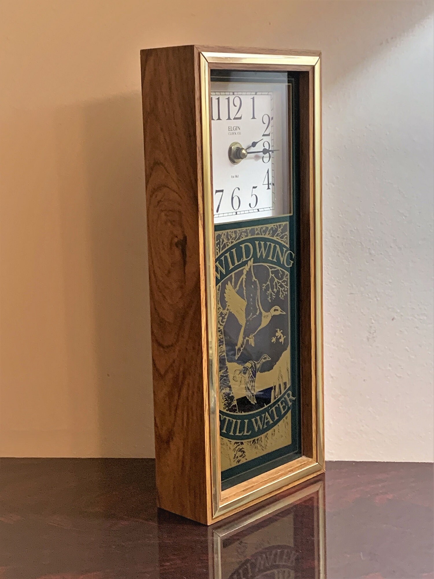 Elgin Clock Co. Wall Novelty Clock “wildwing Stillwater”, 13 Tall 5 1