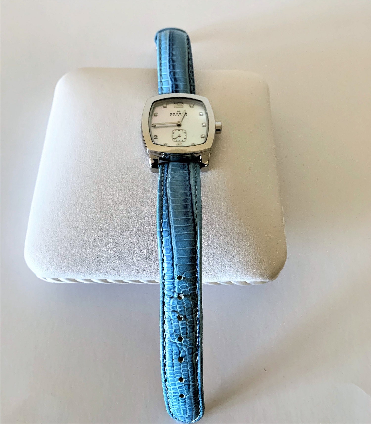 Skagen Crystal Ladies Watch, White Mother of Pearl Dial with Swarovski