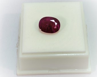 Genuine Natural Ruby Oval Cut Loose Gemstone, High Grade Color with Natural Inclusions, 11.2 X 8.8 X 3.2 mm, 3.02 Carats. Free US Shipping.