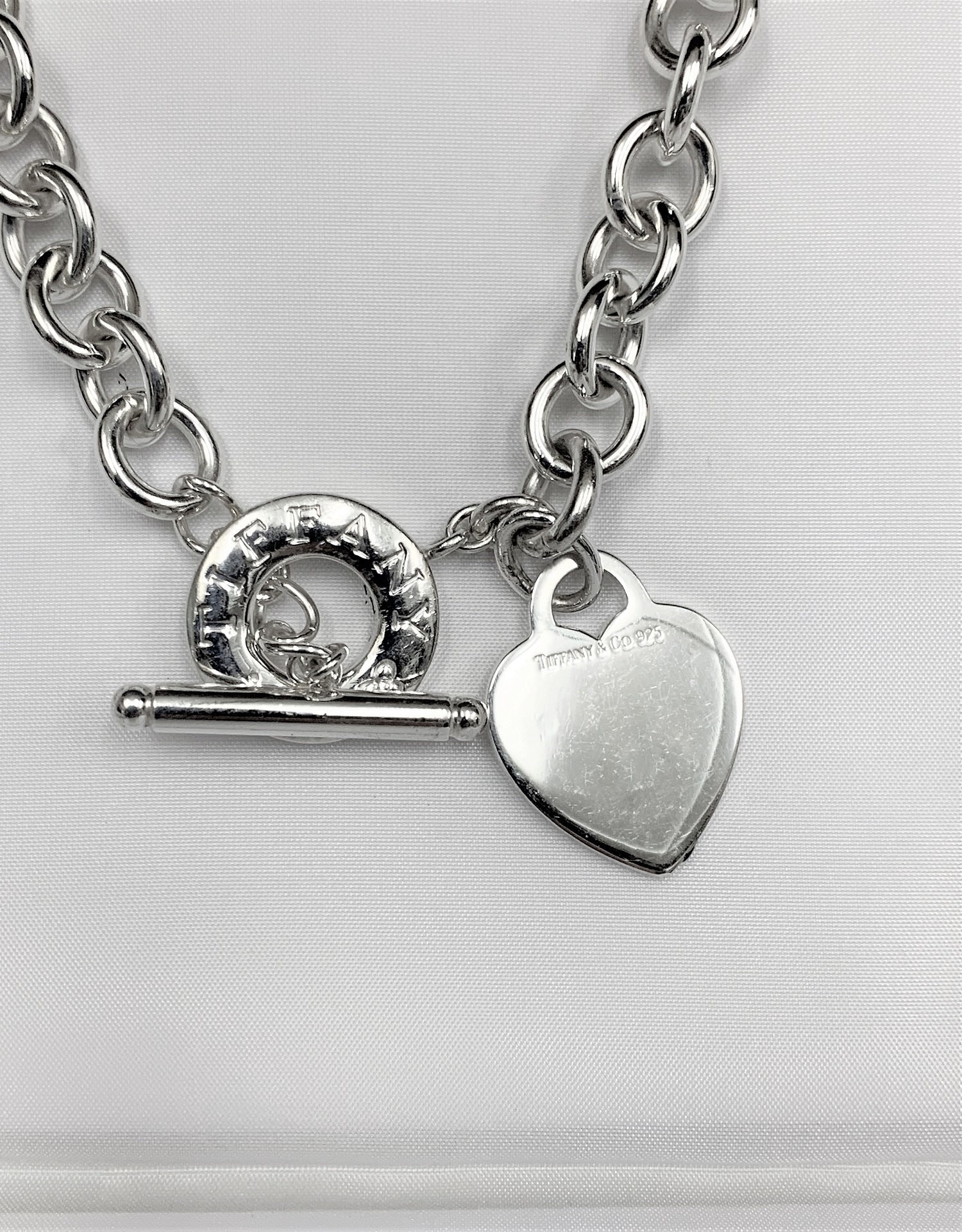 Tiffany & Co. Heart Tag Toggle Necklace, 100% Authentic, Sterling ...