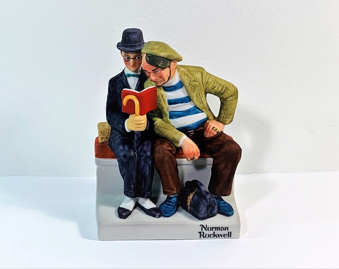 The Danbury Mint 1980 Norman Rockwell "The Interloper" The 12 Porcelain Figurine. Collectible Top Grade, 6.5" T. 4.5" W. Free US Shipping.