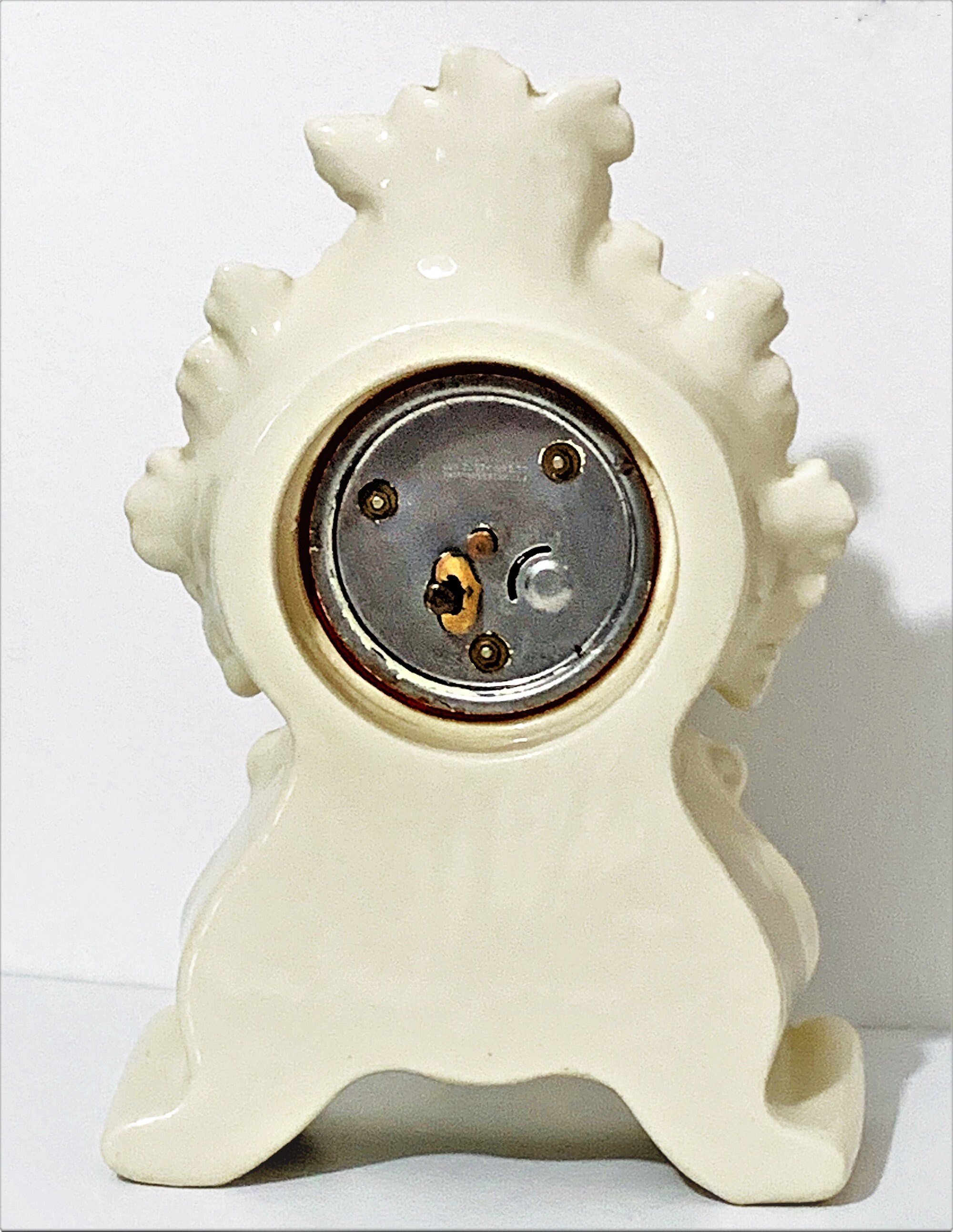 Collectible Rare 1930’s Johnson Hand Decorated China Clock, Lux Clock