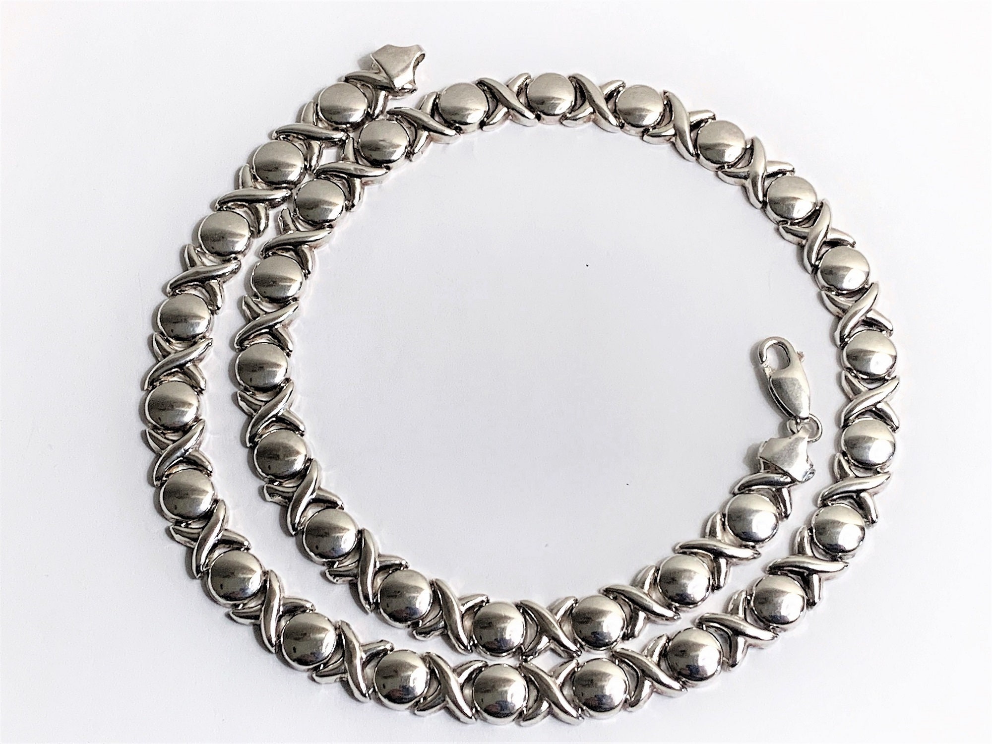 Sterling Silver XO (Hugs and Kisses) Necklace, 35.60 Grams