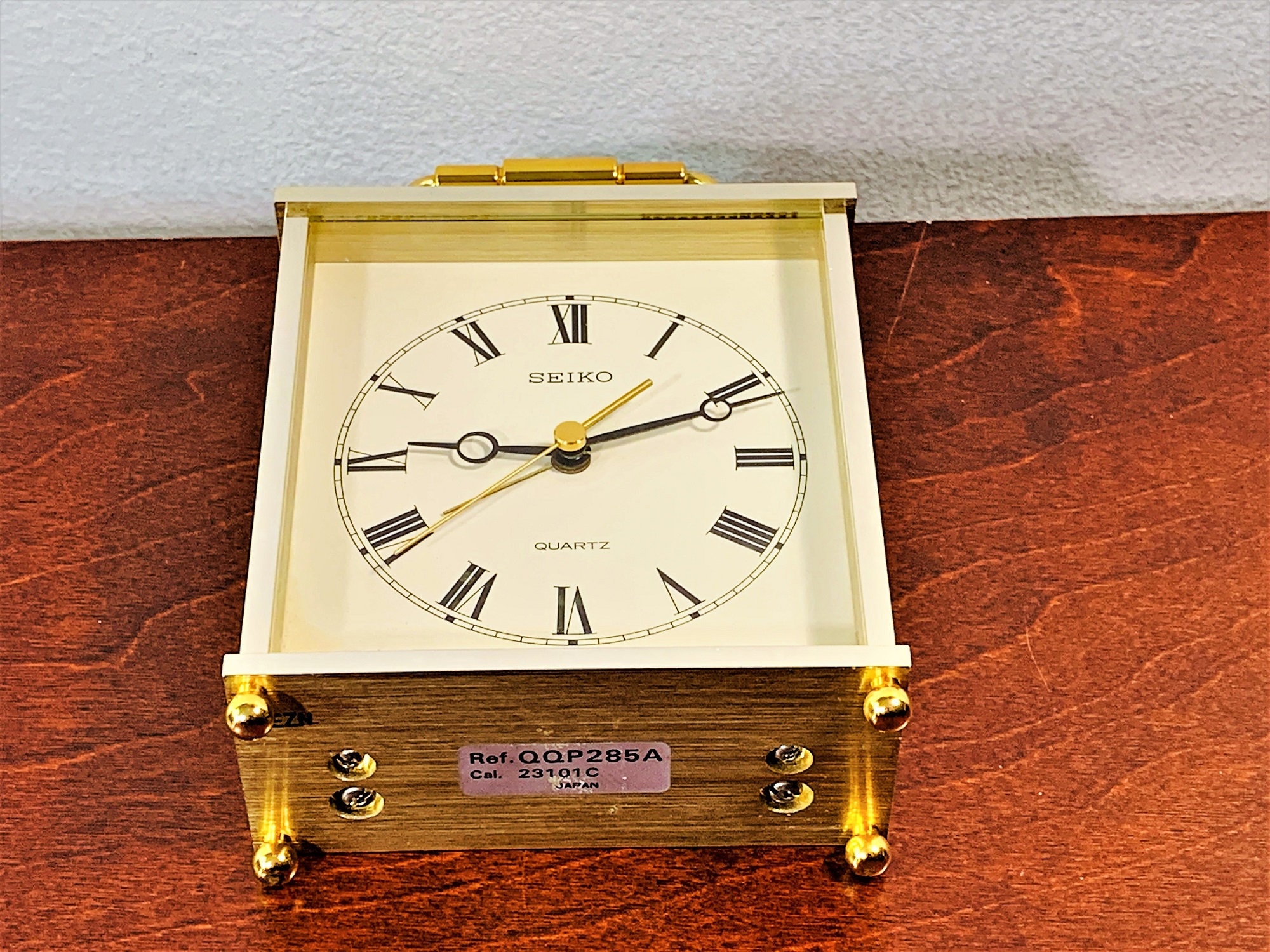 Seiko Carriage Alarm Clock, Brass & Brass Finish, Serviced and Works