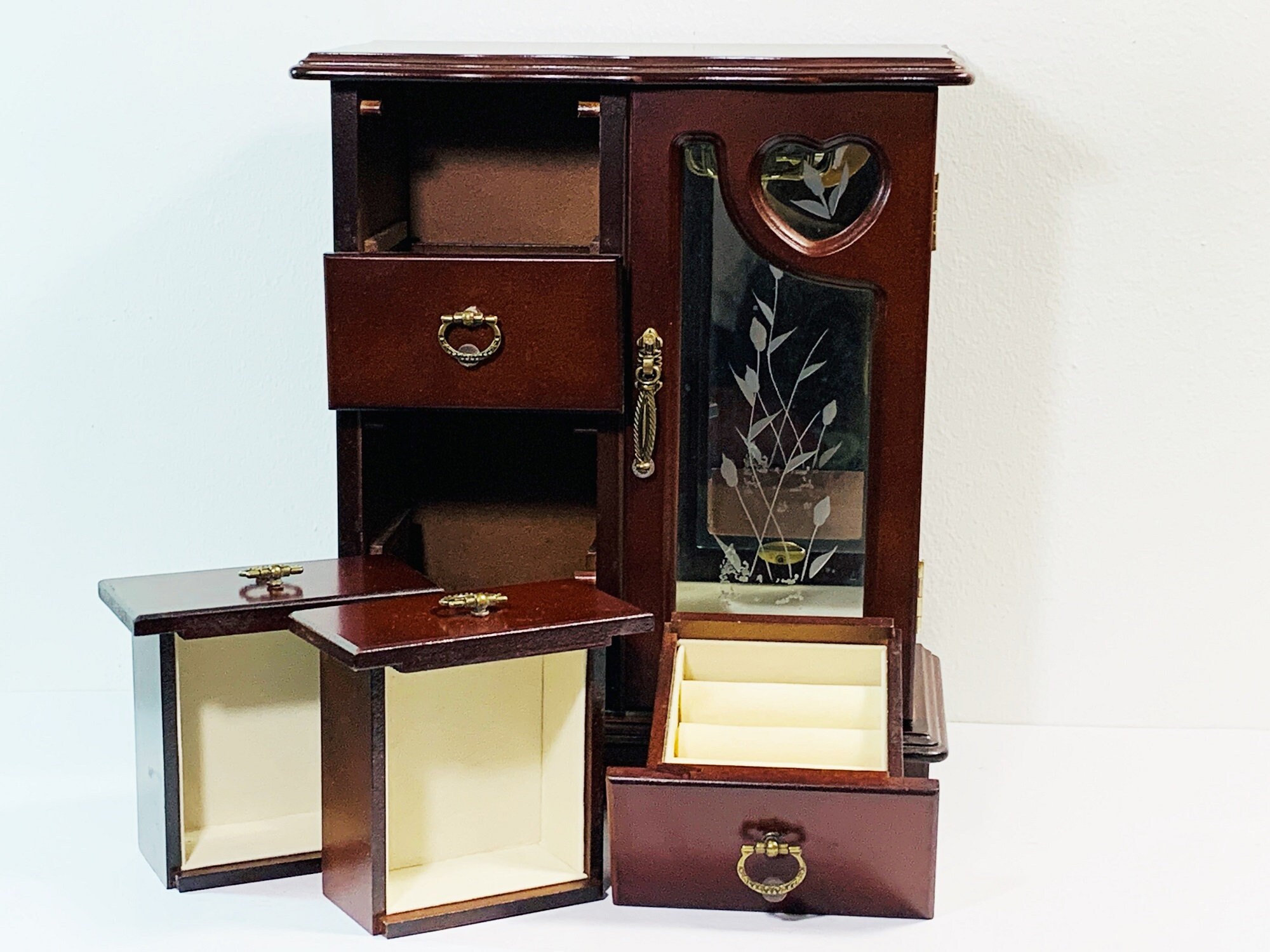 Mahogany jewelry armoire deals