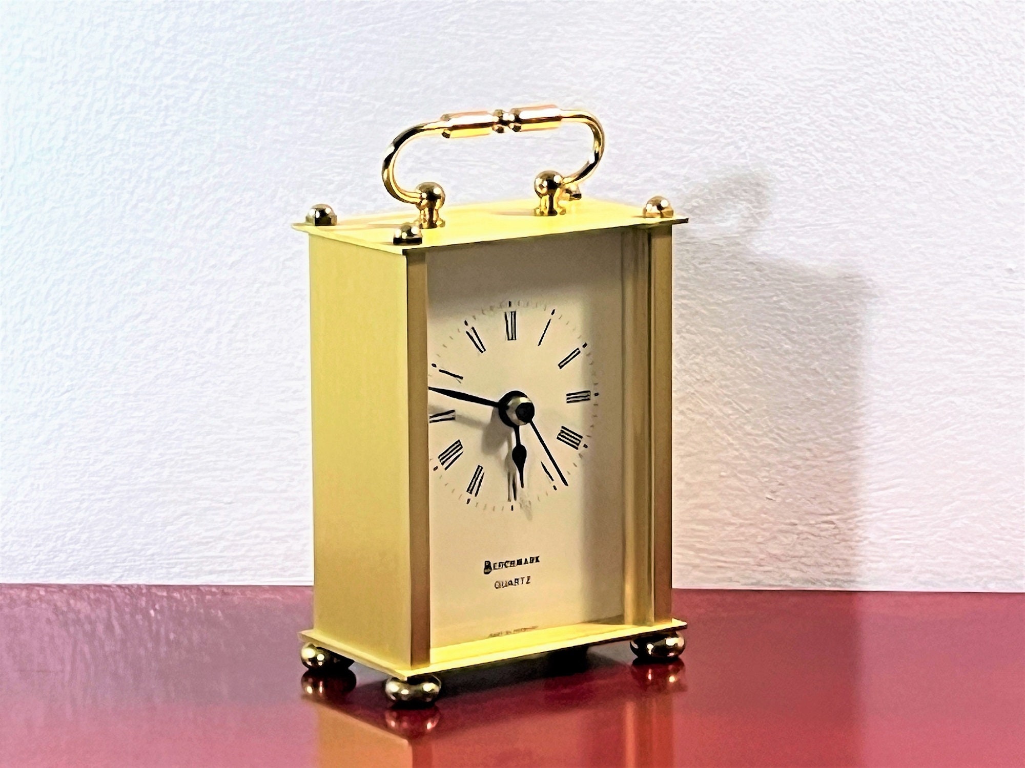 Vintage Benchmark™ West Germany Solid Brass Carriage Clock, Hechinger