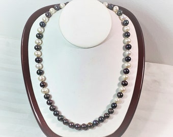 Multi-color Tahitian South Sea Pearl Necklace, 9 – 10mm. 55 Pearls, Classic and Sophisticated, High Grade 19.5”, 14K Clasp
