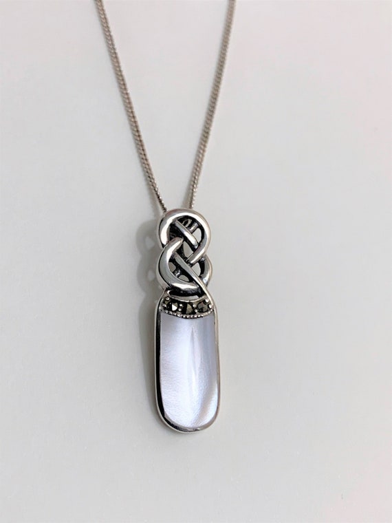 Sterling Silver and Marcasite X Pendant on 18 Inch Box Chain