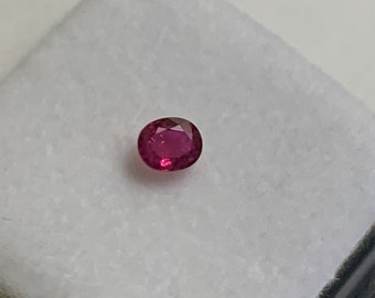 Natural Fine Ruby, Deep Red , Burma, Grade AAA, Oval Cut Loose Gemstone 5.30 x 4.35 x 2.60 mm, .62 carat.