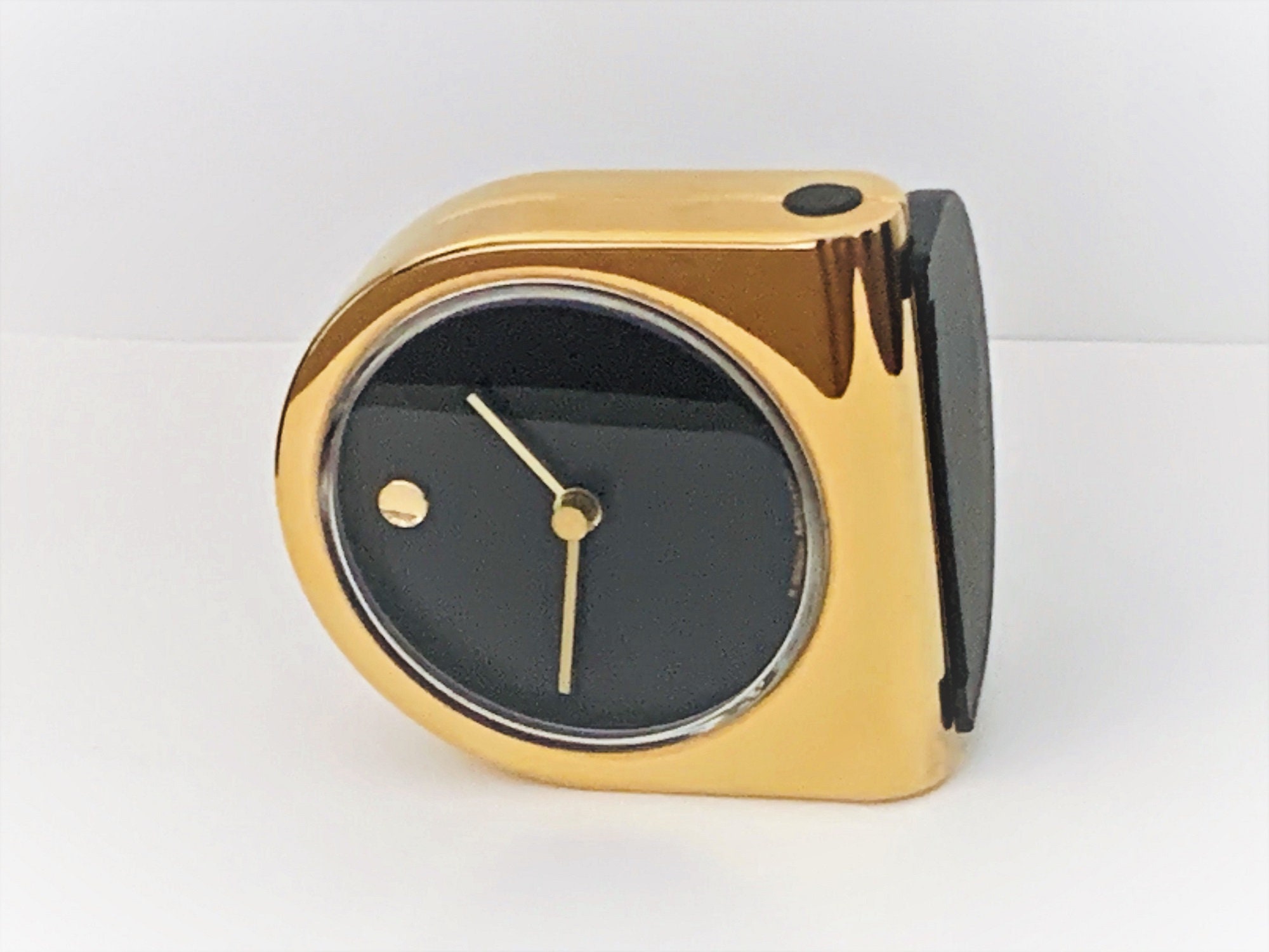 Movado West Germany Solid Brass Mantle Clock, Quartz Precision, Retired Edition, Great Condition