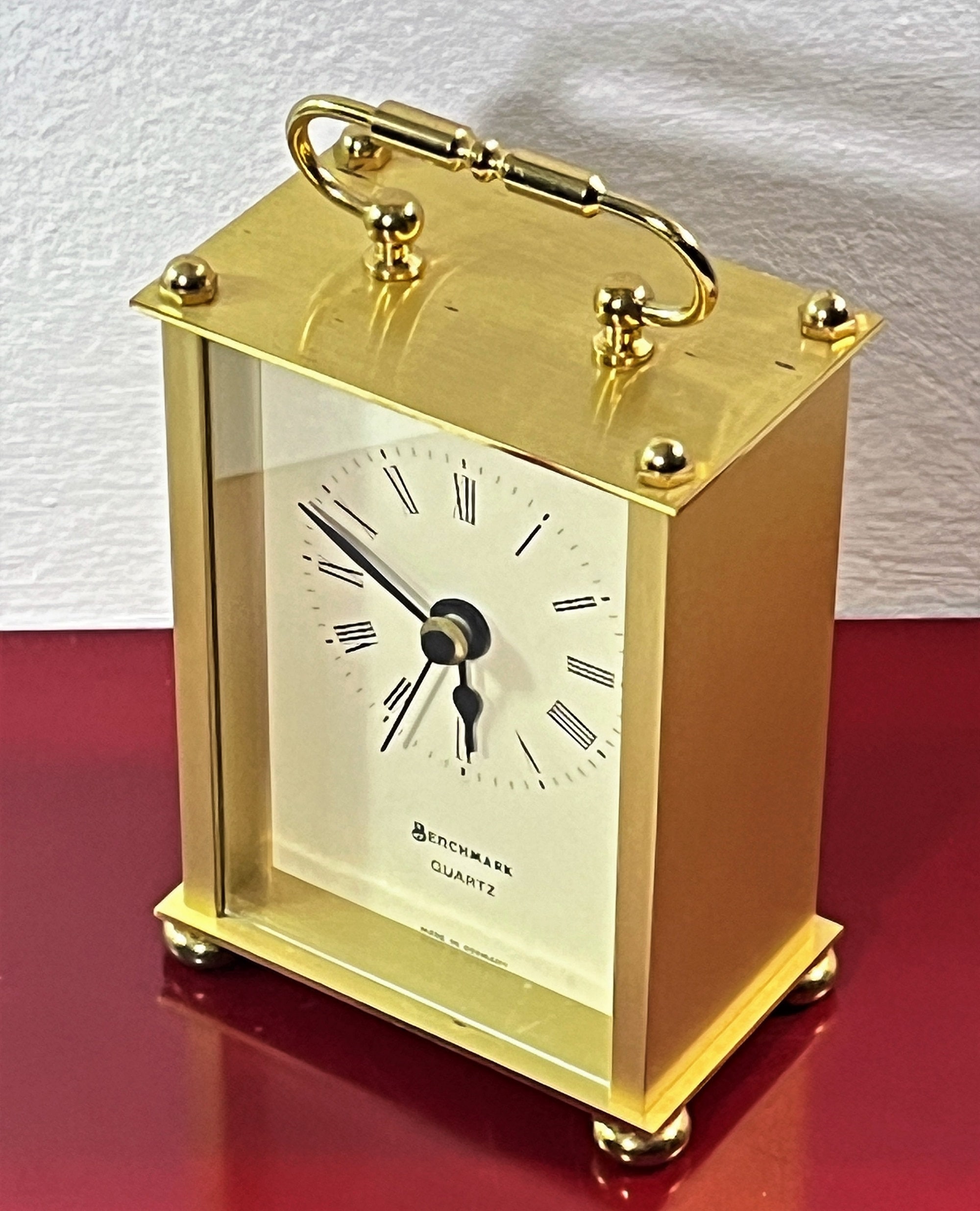 Vintage Benchmark™ West Germany Solid Brass Carriage Clock, Hechinger