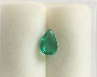 Genuine 100% Natural High Grade Emerald, Pear Shape Cut Loose Gemstone. .35 carat, 6 X 4 mm. Colombia