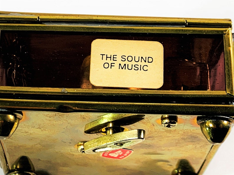 Vintage Sankyo Japan Music Box Glass & Brass Structure Etsy