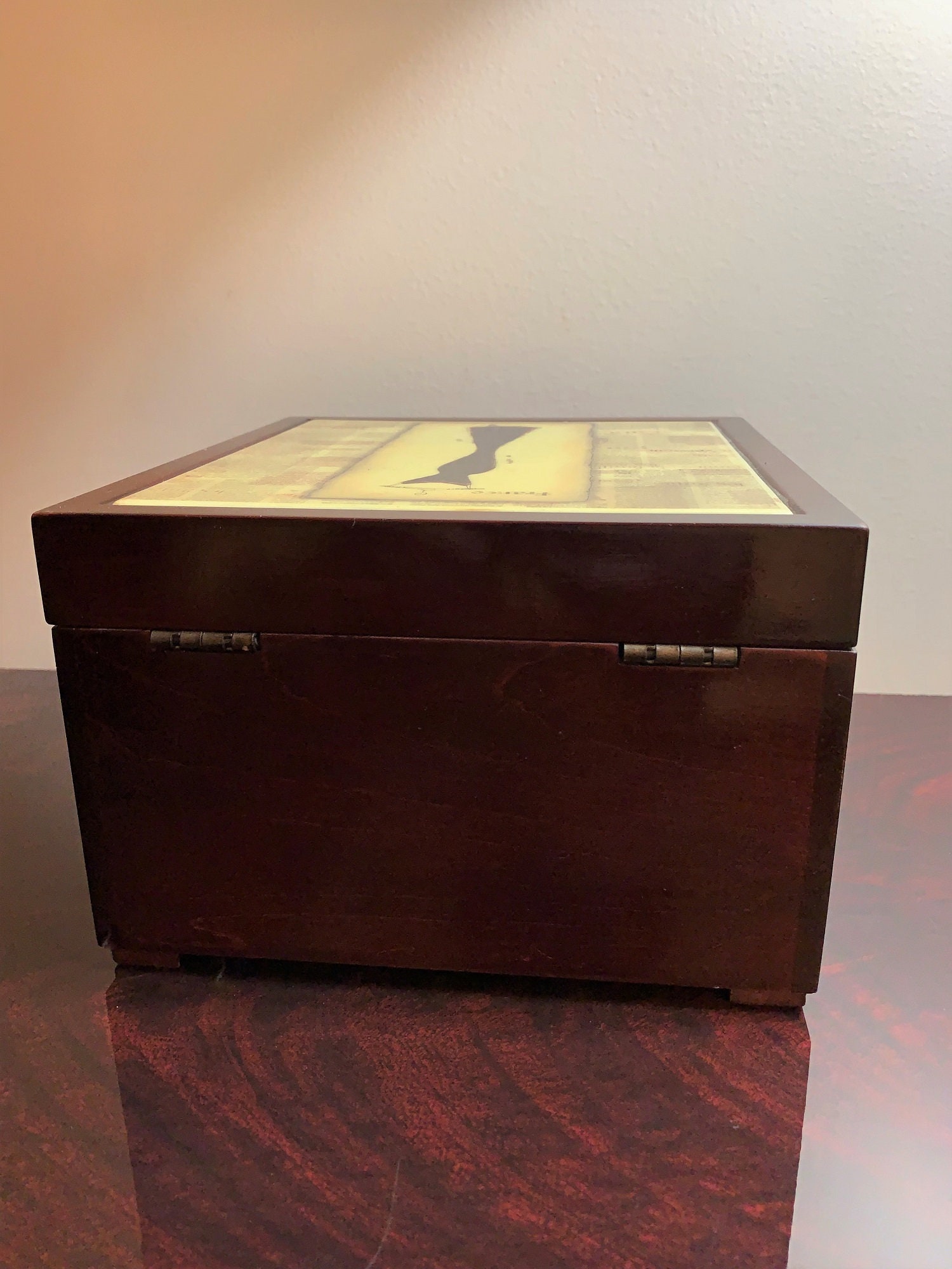 Vintage Solid Wood Jewelry Box,Hand Crafted, Padded