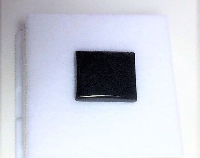 Genuine High Grade Black Onyx Gemstone, 13X11 mm Octagonal Shape, High Polished, Slightly Domed