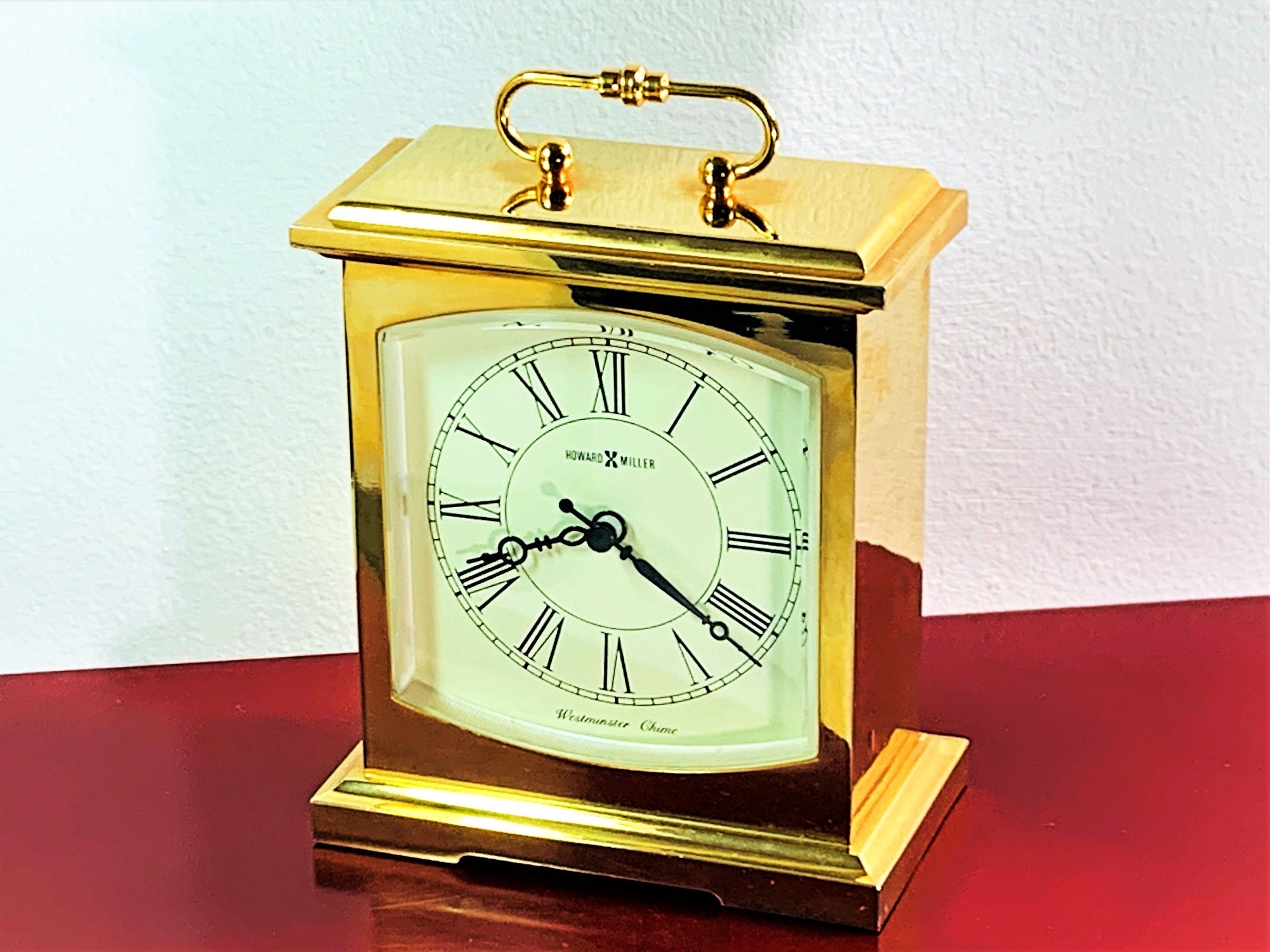 Howard Miller Westminster Chime Brass Mantel Carriage Clock M. 612735
