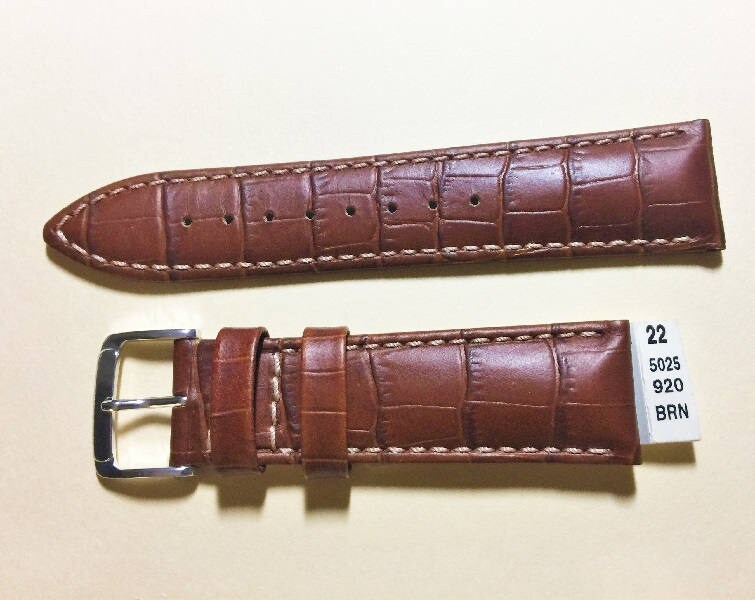Vintage Speidel Genuine Leather Watch Band, 22 mm Lugs, Padded Stitched ...