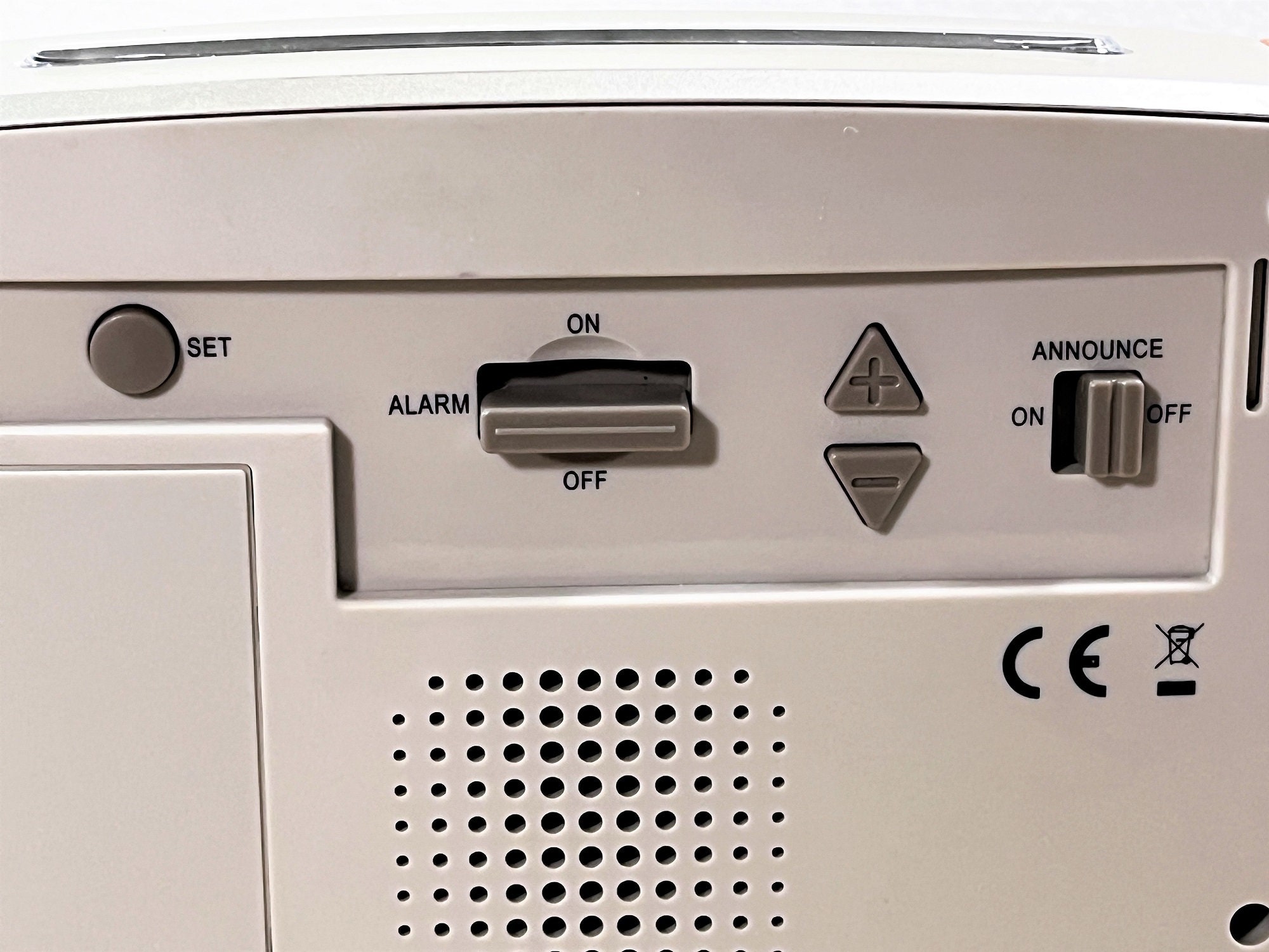 Reizen Atomic Talking Alarm Clock, Wireless Remote Sensor, Large