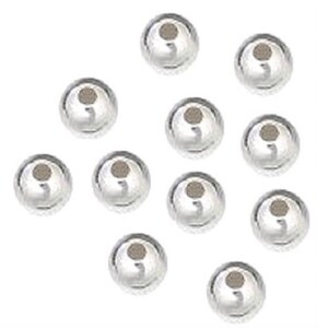 Perles rondes sans couture en argent sterling 925, 4 mm, surface lisse et polie, argent sterling brillant brillant, paquet de 20 perles. image 3