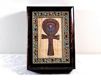 Cottage Garden Music Memory Jewelry Box, Hand Painted Egyptian Papyrus in Jeweled Frame Top. Beautiful Melody, 8" W. 6" L. Free US Shipping
