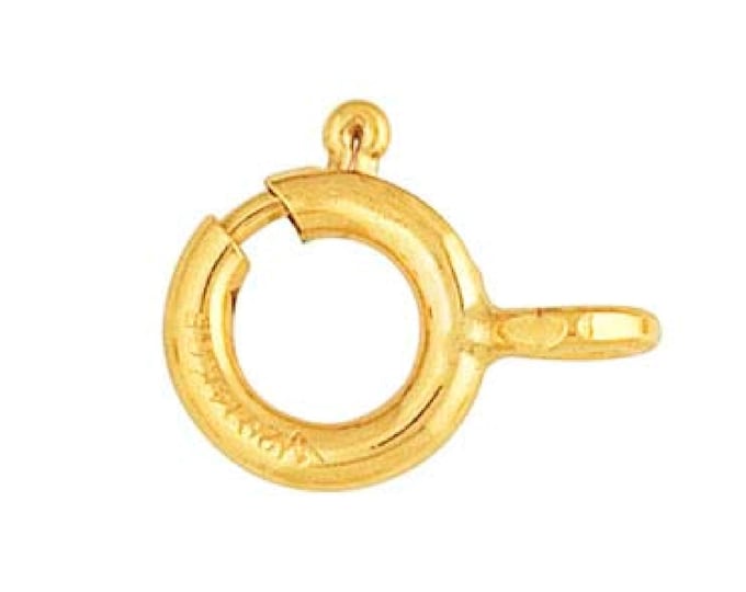 Gold Filled 1/20 14 Karat 7mm Sport Ring Clasp (Spring Clasp),  Package of 3 Clasps, Open Ring, Made in Italy