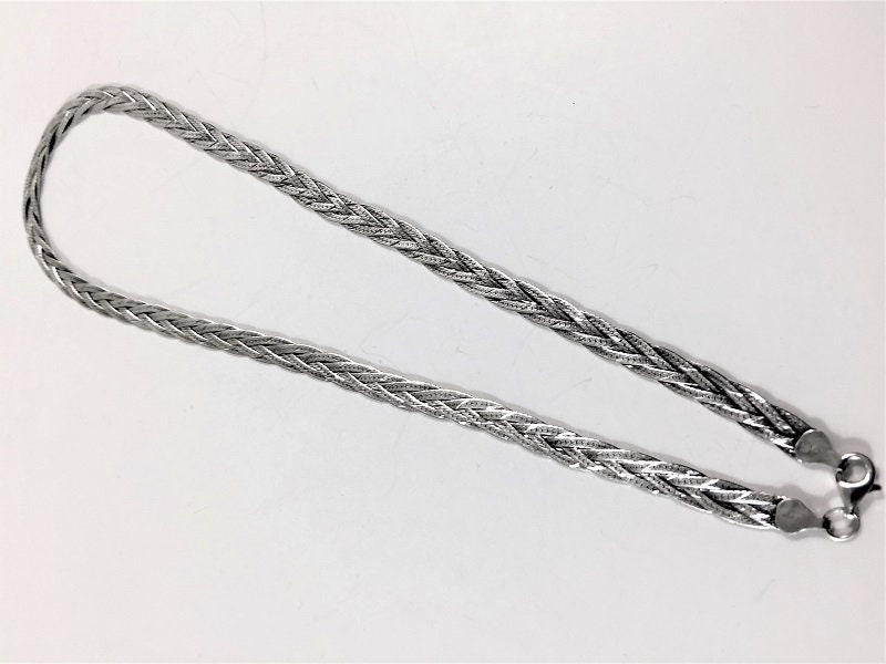 Vintage Sterling Silver .925 Braided Weave Necklace, 18 Long - 6mm wide ...