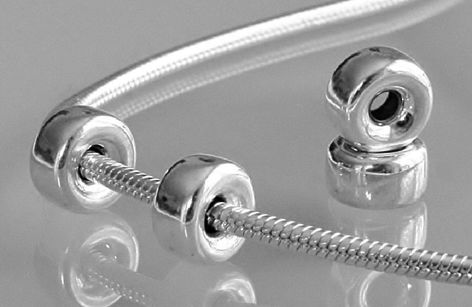 Spacer Bead Charm Sterling Silver Polished Round Spacer Bead Charm Sterling Silver Polished Round