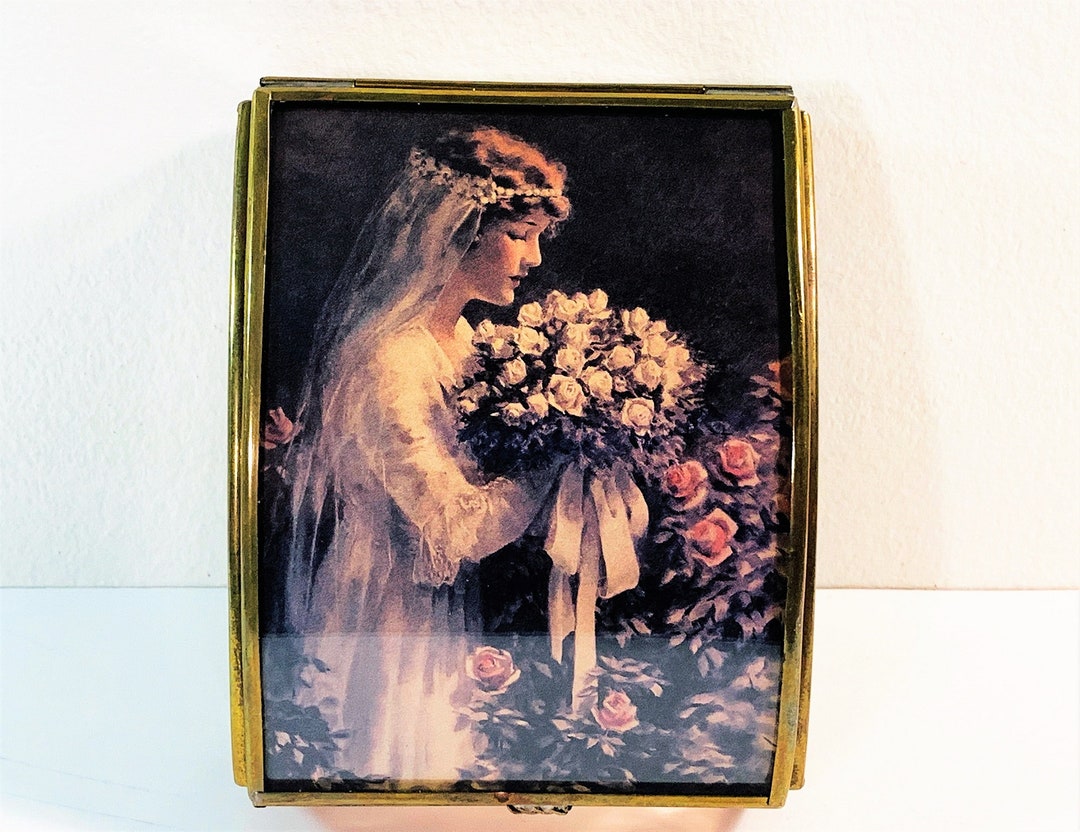 Vintage Sankyo Japan Music Box Glass & Brass Structure Roses Etsy