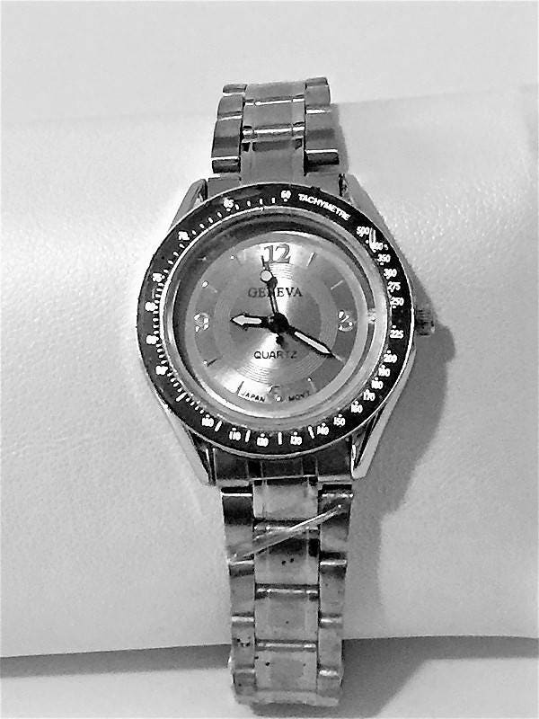 Vintage Geneva Watch, 28 mm, Water Resistant - Stainless Vintage Geneva Watch, 28 mm, Water Resistant - Stainless