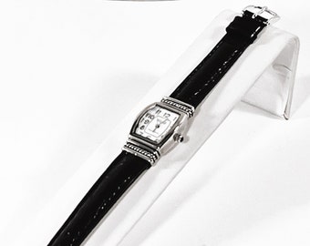 VTG Ecclissi® Sterling Silver Women Watch 22635, Serviced, New Tourbillon Italy Leather Band, Works Perfect, 35X21mm Case, Free US Shipping