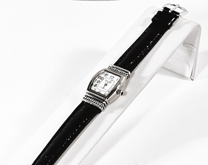 VTG Ecclissi® Sterling Silver Women Watch 22635, Serviced, New Tourbillon Italy Leather Band, Works Perfect, 35X21mm Case, Free US Shipping