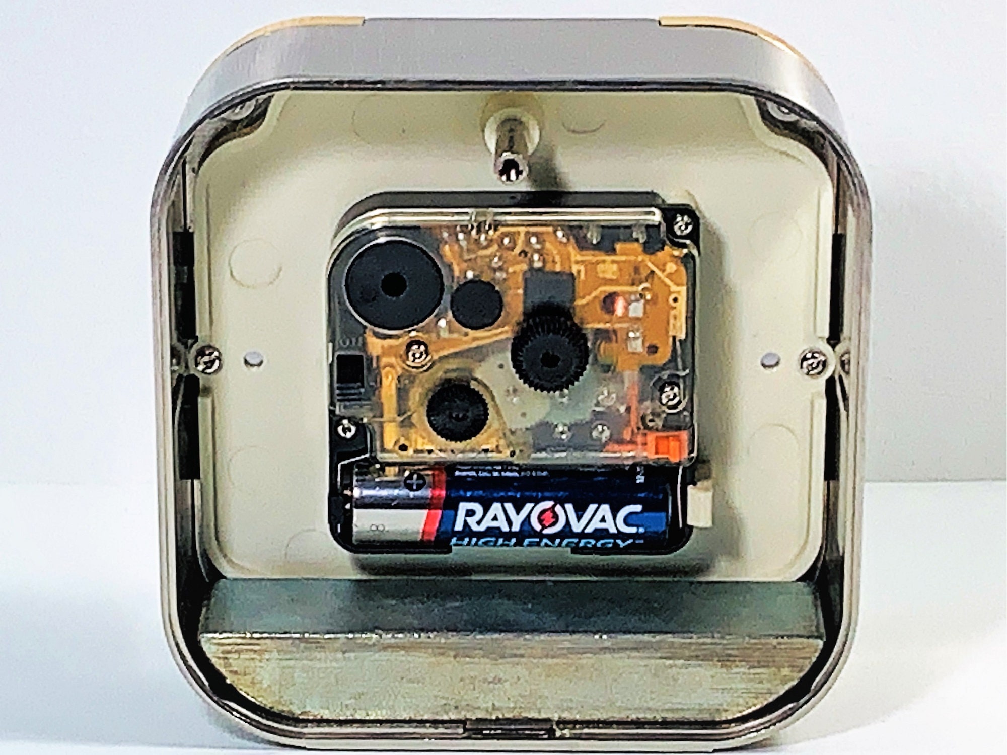 Seiko Japan Alarm Clock, Polished Brass & Brushed Steel, Model QP275S