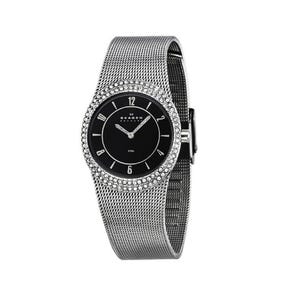 Skagen Steel Denmark Ladies Watch Stainless Mesh Bracelet Black Dial Crystals Steel Bracelet Mesh Band 39lssb1 - Skagen Steel wrist watch main image 4