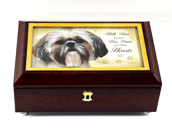 Vintage ©The Bradford Exchange Heirloom Music Box, Lacquered Mahogany Wood, Tune: "You Are My Sunshine", 6" W. 4" L. Japan, Free US Shipping