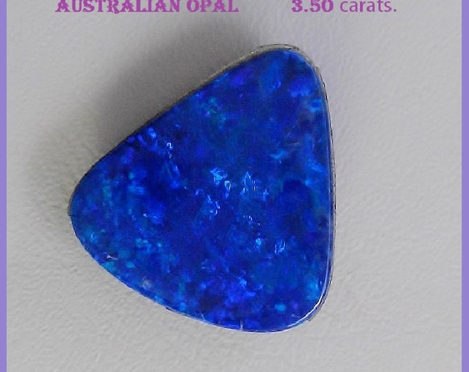 Genuine Australian Natural Opal, Fascinating Blue Fire, 13.50 X 12.95 mm, 3.50 carat. Free US Shipping.