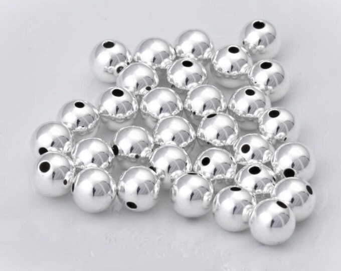 Package of  20 Sterling Silver .925 Seamless Round Beads, 3 mm, Smooth Surface and Brilliant Sterling Silver Luster.