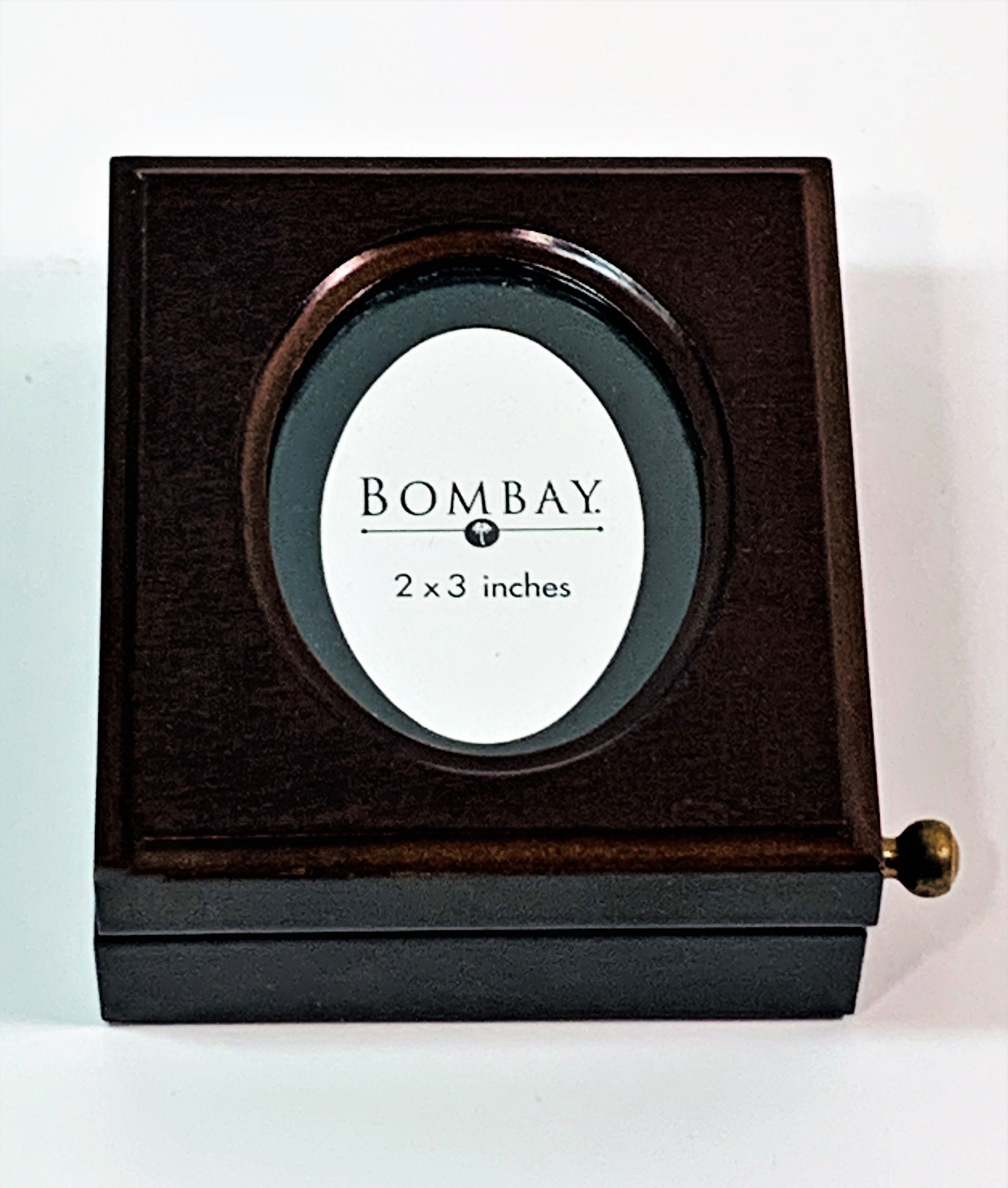 Vintage Bombay Company Quartz FoldUp Picture Frame Alarm Mahogany Wood