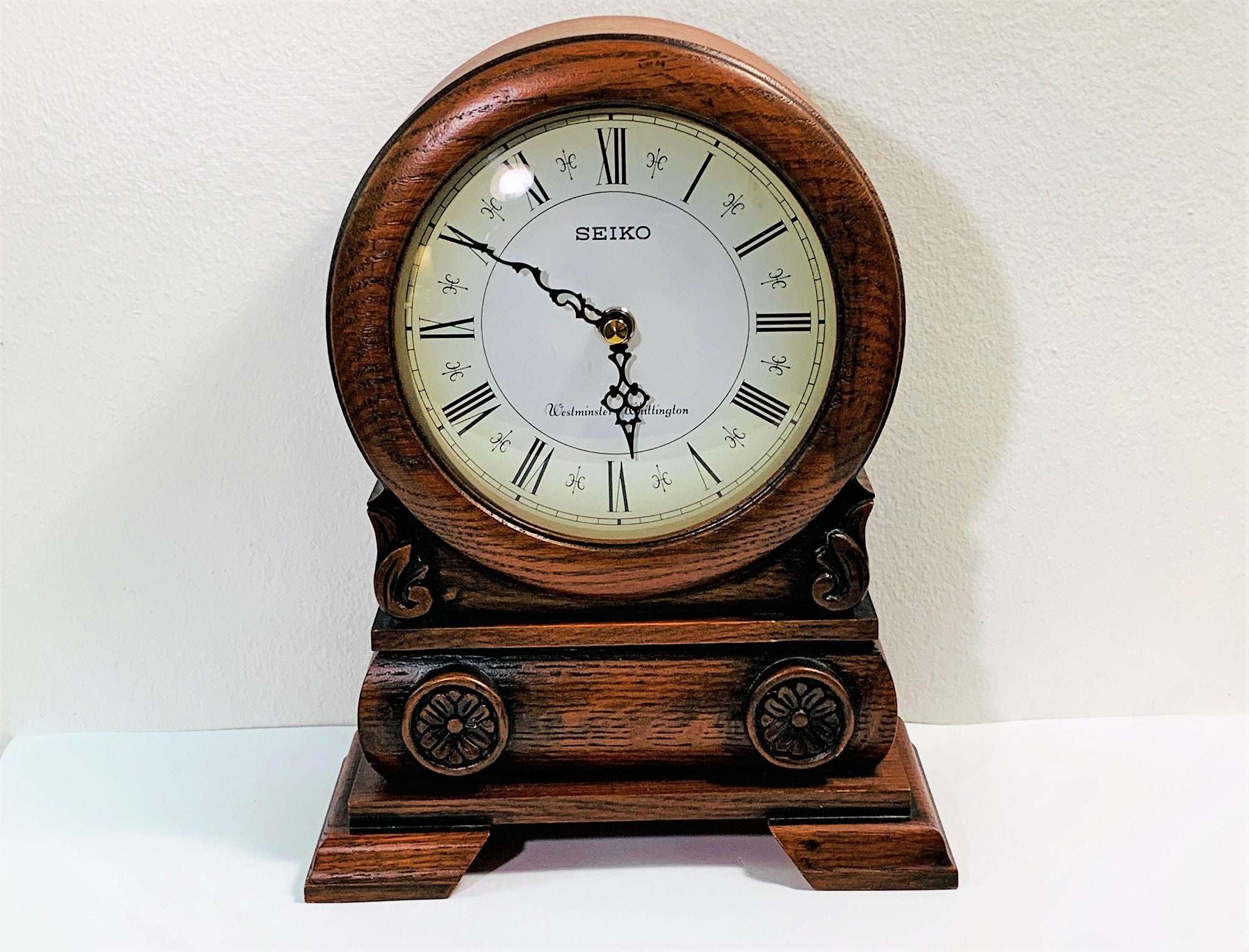 Seiko Solid Oak Westminster - Whittington Quarter Hour Chime, Hourly  Strikes Precision Quartz Clock.  T. Serviced. Free US Shipping.