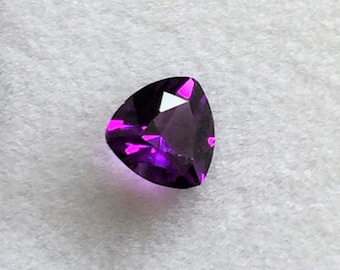 Natural Amethyst Loose Gemstone, Medium Dark Purple - Violet Trilliant Cut, 7.20 mm, 1.35 carats, Top Quality Gem, Grade AAA