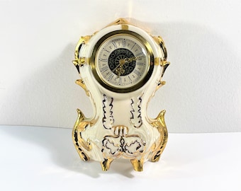 Gebr Hauser "Robin" Mercedes Quartz West Germany Rare Porcelain Clock. Restored & Serviced, 6" T. 4" W. Works Precisely. Free US Shipping.