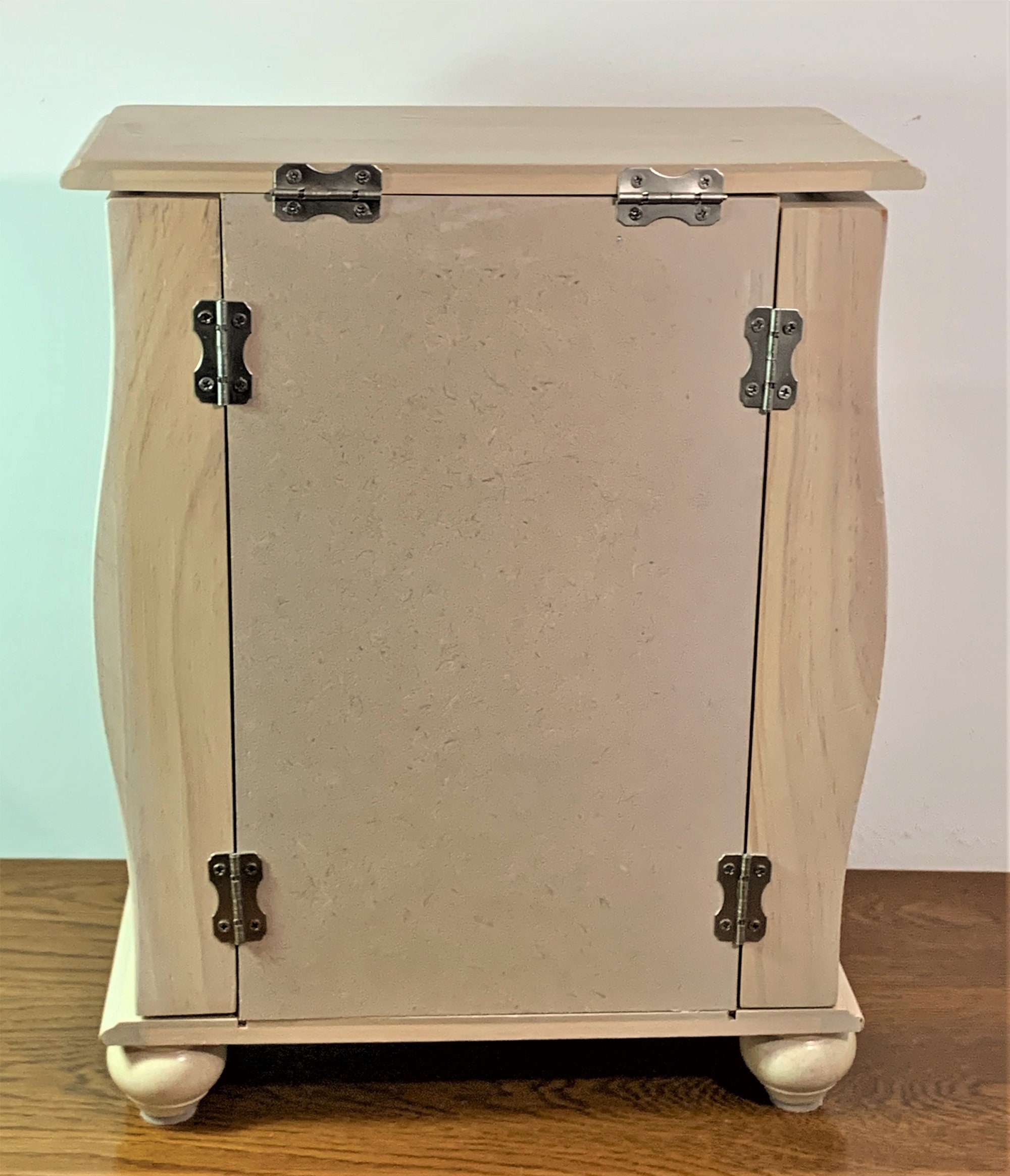 Vintage Large Jewelry Armoire Box, Hand Painted Floral Pattern