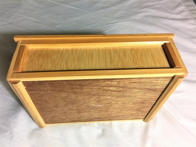 Solid Wood Travel Jewelry BoxCase, Hand Made, Natural Wood Finish
