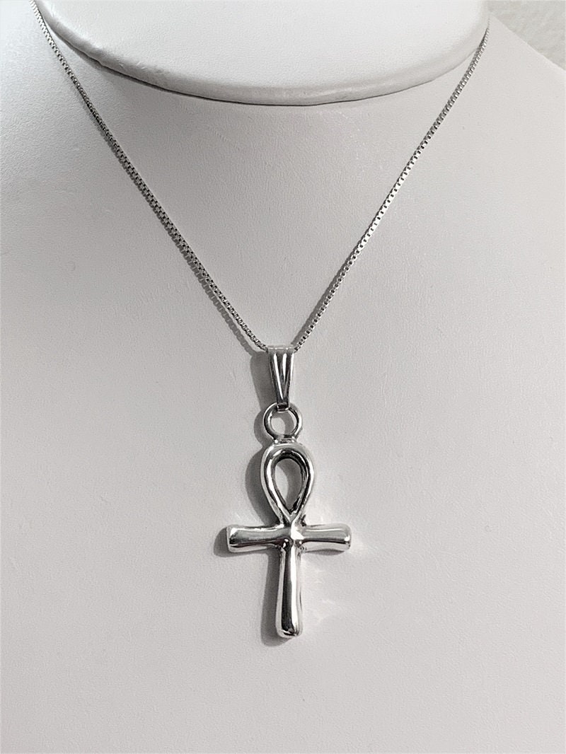 Sterling Silver Egyptian Ankh Necklace, Eternal Life Symbol, 20 ...