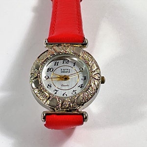 Vintage Kathy Ireland™ Japan Quartz Women Watch, Antique Bronze Finish, New Leather Band, 28mm Case. Restored, Works Good. Free US Shipping