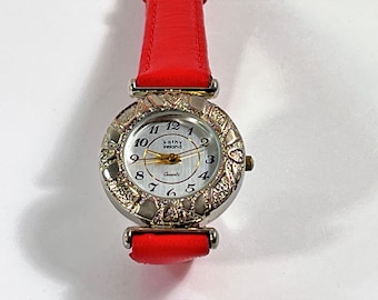 Vintage Kathy Ireland™ Japan Quartz Women Watch, Antique Bronze Finish, New Leather Band, 28mm Case. Restored, Works Good. Free US Shipping