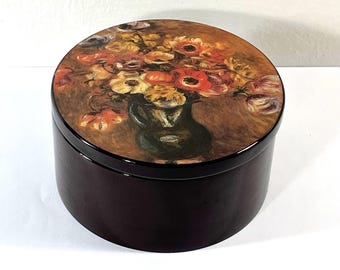 Vintage Sankyo Music Box: Waltz of the Flowers, Carved Wood Piano Finish