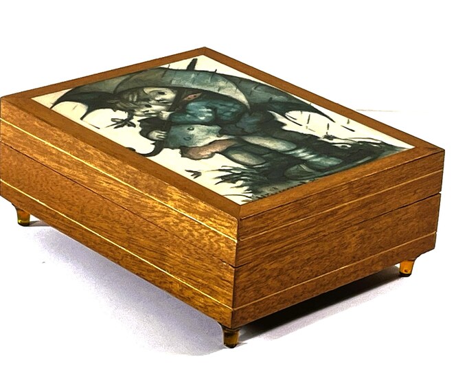 Vintage Mapsa™ Switzerland Music Box "Barcarole Von Hoffman", Hummel Original Art. Made in West Germany. 5 75" L X 4.5” W.  Free US Shipping