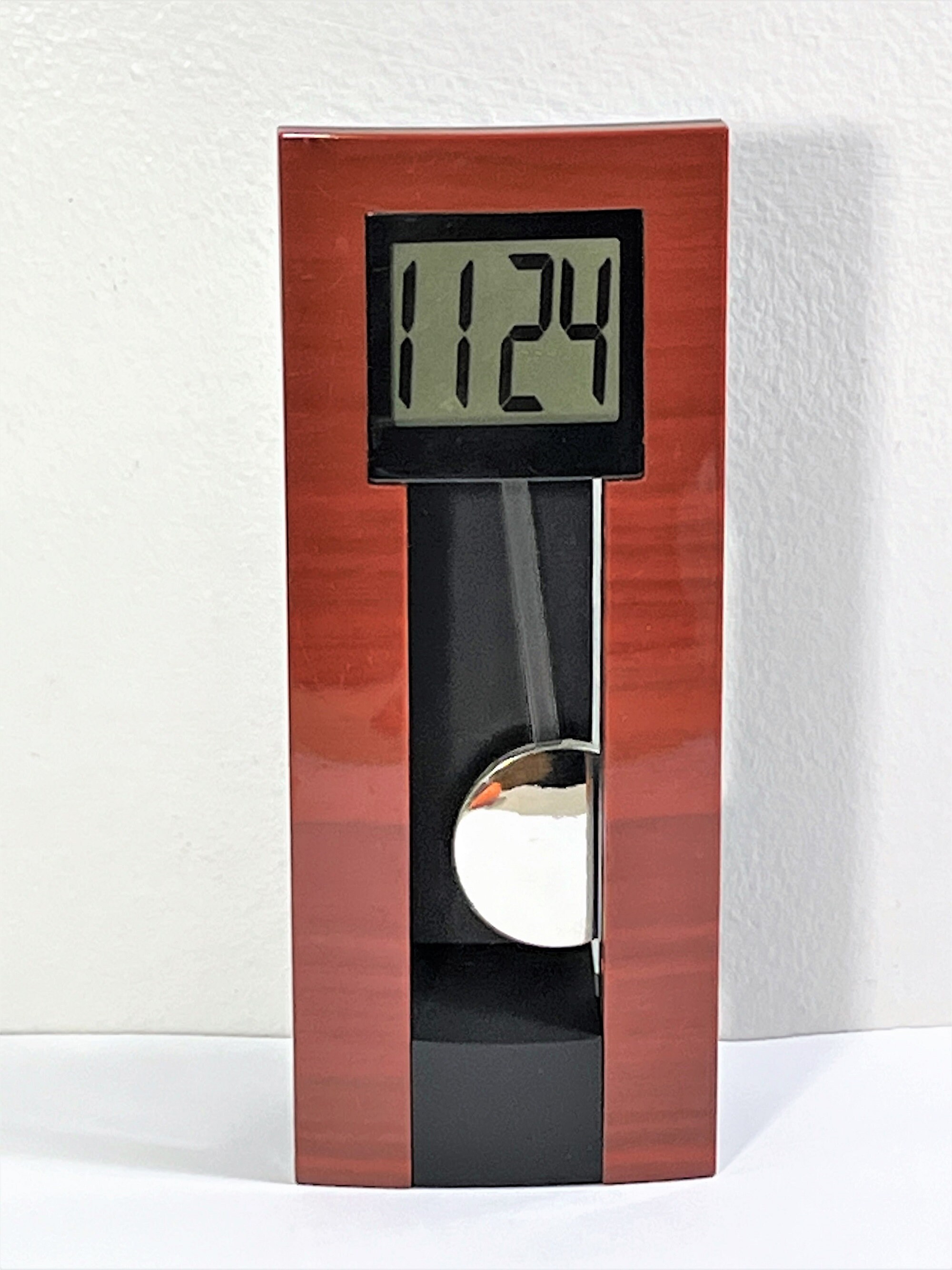 Unique Mini Grandfather Style Digital Clock, Swinging