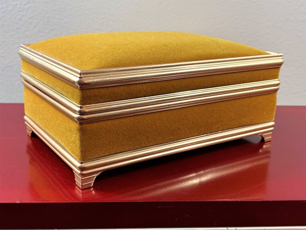 Vintage Velvet Travel Jewelry Box, Beautifully Handcrafted, Padded