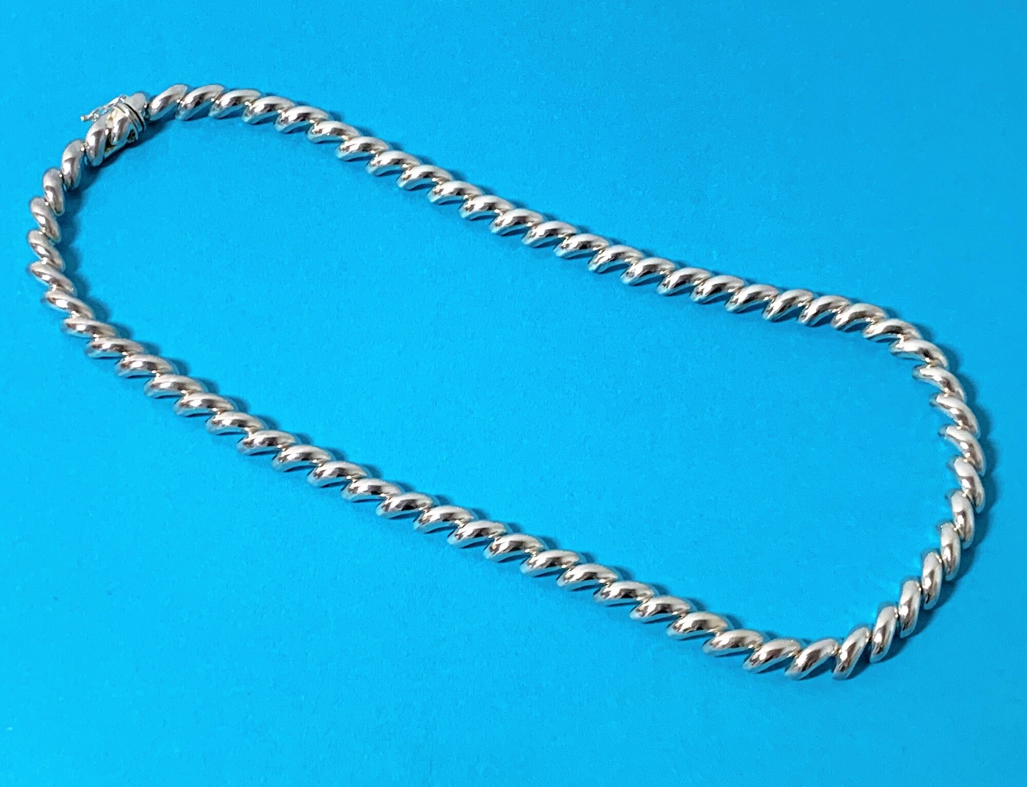 Sterling Silver San Marco Necklace, 17 Long, 7 mm Wide, 31.70 Grams ...